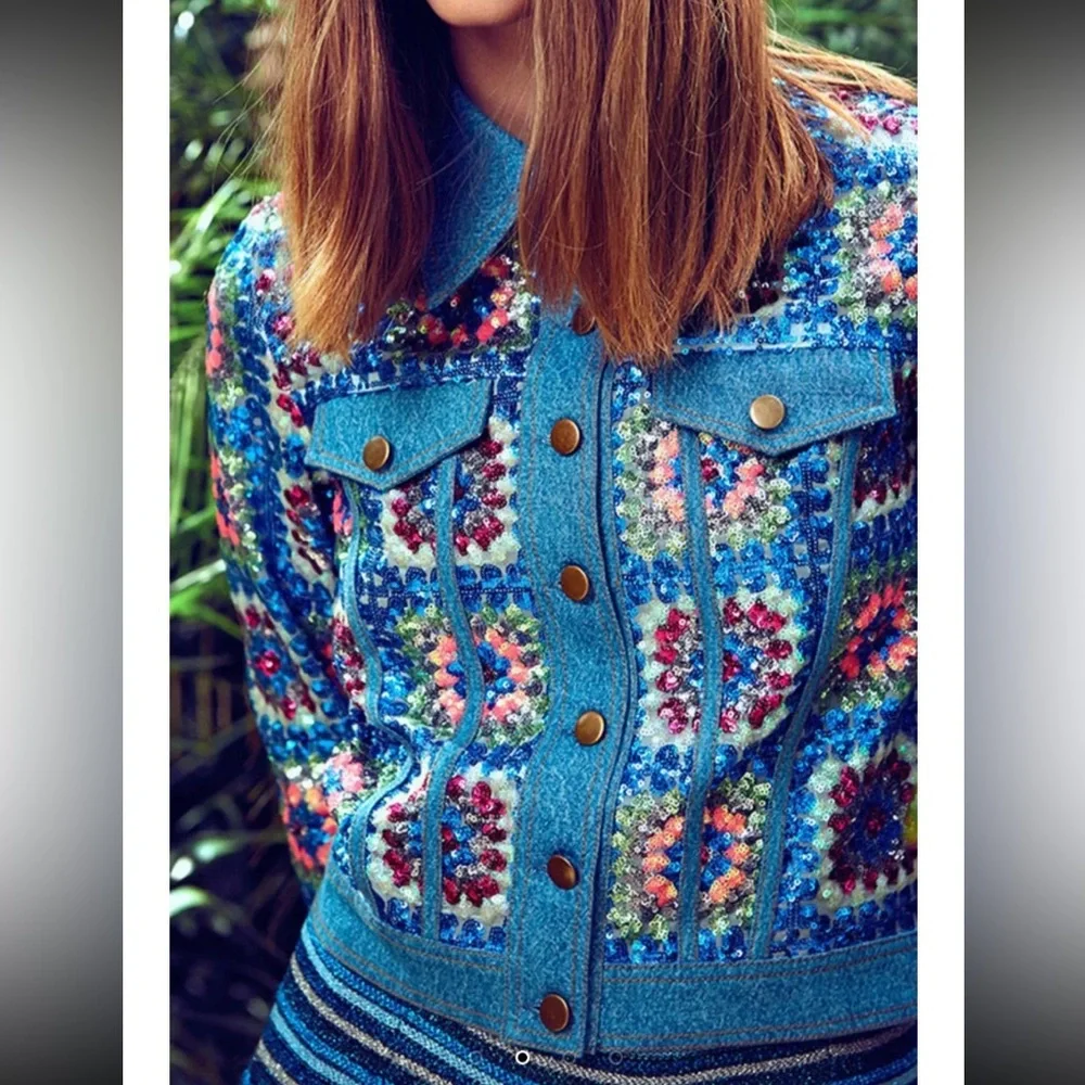 Manoush Sequin Denim Jacket - Picture 6 of 14